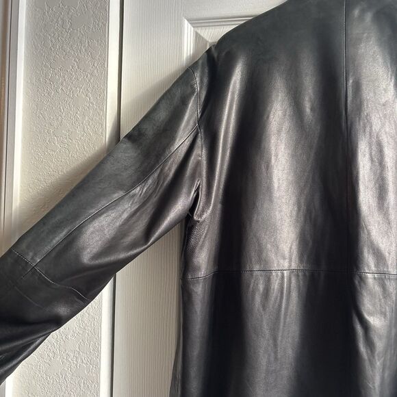 DKNY Leather Black Jacket Modern Genuine Leather Men's M (Woman’s L) Soft Lining - Picture 10 of 10